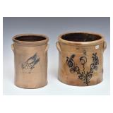 Two American Stoneware Crocks