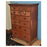 Country Chippendale Maple Tall Chest