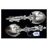 Two Sterling Silver Figural Serving Spoons