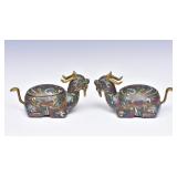 Pair of Chinese Cloisonne Covered Boxes