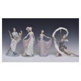 Group Of Four Lladro/Nao Porcelain Figures