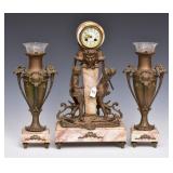French Figural Clock Set
