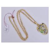 18k Gold Art Nouveau Style Pendant