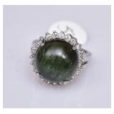 14k Gold Cabochon Tourmaline Ring