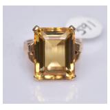 14k Gold Citrine Ring