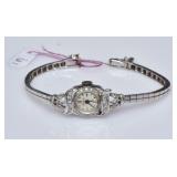 14k Gold Diamond Ladies Wrist Watch