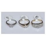 Three 14k Gold Diamond Rings
