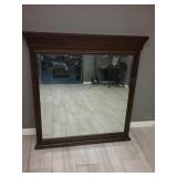 Solid Wood Mirror with Beveled Glass