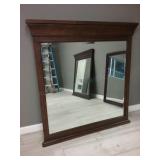 Solid Wood Mirror with Beveled Glass