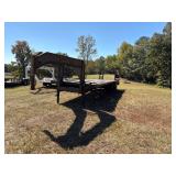 #677- Gooseneck 28ft Flatbed Trailer w/ 4ft Dove