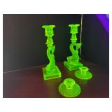 #279 • Uranium Glass Fish Candle Holders