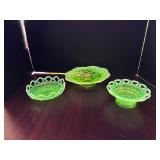 #284 • 3 Uranium Glass Bowls