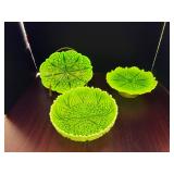 #292 • Uranium Glass Cake Plate, Bowl, Plate with holder