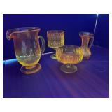 #323 • Antique Vaseline Glass Pitchers and Candy Bowls