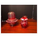 #349 • Fenton Hobnail Fairy light lamp, Vase