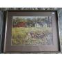 Vintage Don Fusco Painting - Barns in the Field