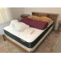 Full size bed, mattress, box springs & bedding