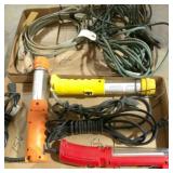 2 bxs: 50 ft & 15 ft extensions cords & lights