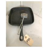 square cast iron skillet & meat tenderizer