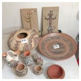 Indian pottery stoneware & plaques
