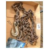 8 ft 3/8 chain w/2 hooks