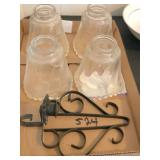light shades & metal candle holder