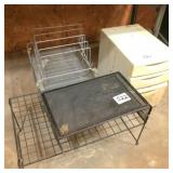 plastic storage & metal racks