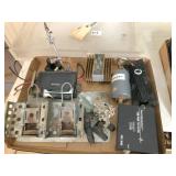 box of misc shop, third hand magnifying glass