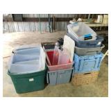 group of plastic totes
