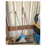 3) brooms & dust pan