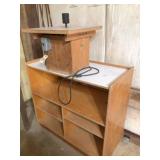 drum table - wood shelf 40x20x34 H