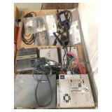2) boxes CB's, radio, tester, power supply & cords
