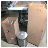 metal strapping & trash can