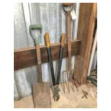 shovel, fork & lopper