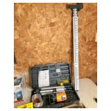 Self leveling laser level & survey stick