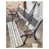 4 ft park bench & 2) pot hangers