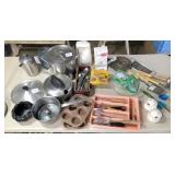 pots, flatware, misc. kitchen items