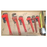 5) pipe wrenches