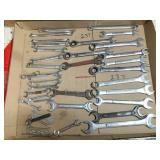 Box of metric & SAE open & box end wrenches: