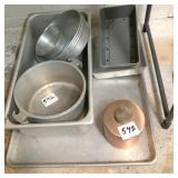 copper grease jar & baking pans