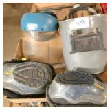 welding helmet, shield, & knee pads