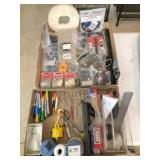 2) boxes: misc. tools & electronic supplies