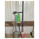 shovel, fork, Hound Dog, group of hoes