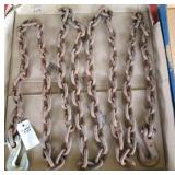 14 ft of 3/8" chain w 2 hooks