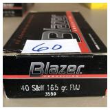 50 rnds Blazer 40 S&W  165 gr  FMJ