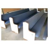 3) 14 ft cushion pews. 1 w book holders, 2 without