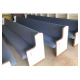 3) 14 ft cushioned pews w/ book holders