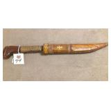 WW II Philipine knife in wooden sheath
