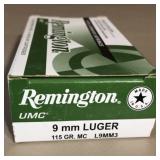 50 rnds Rem  9mm  Luger  115gr  MC