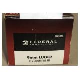 100 rnds Fed  9mm  Luger  115gr  FMJ